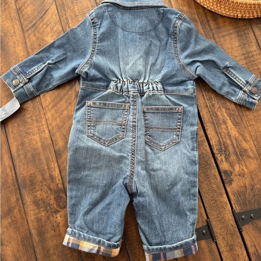 Osh Kosh Blue Denim One-Piece Romper, 6 months- NWT! - Picture 4 of 6